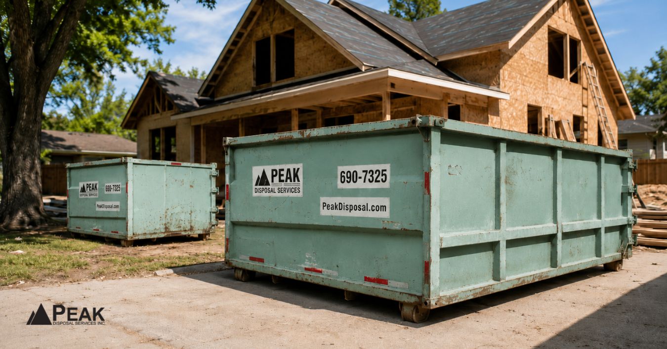 20-yard dumpsters at an active residential construction site